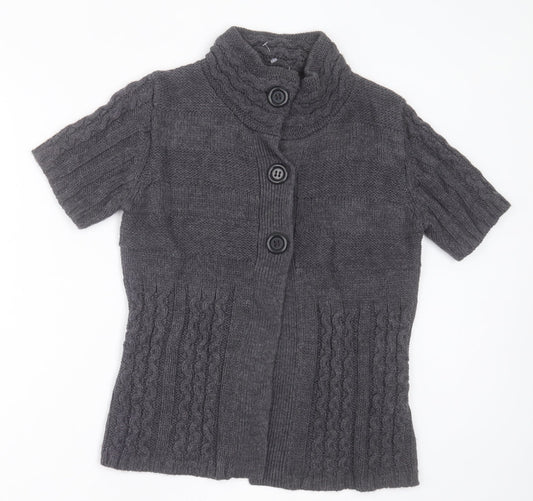 Womens UK Size S Yessica Grey Cardigan Jumper