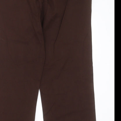 Style & Co Womens Brown  Cotton Cropped Trousers Size 12 L24 in Regular Hook & Eye
