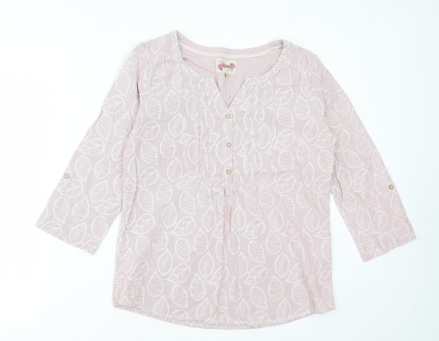 Womens UK Size 12 Faithful & True Pink Basic Polo
