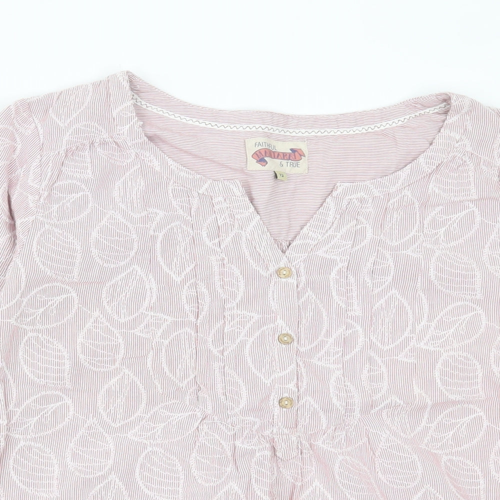 Womens UK Size 12 Faithful & True Pink Basic Polo