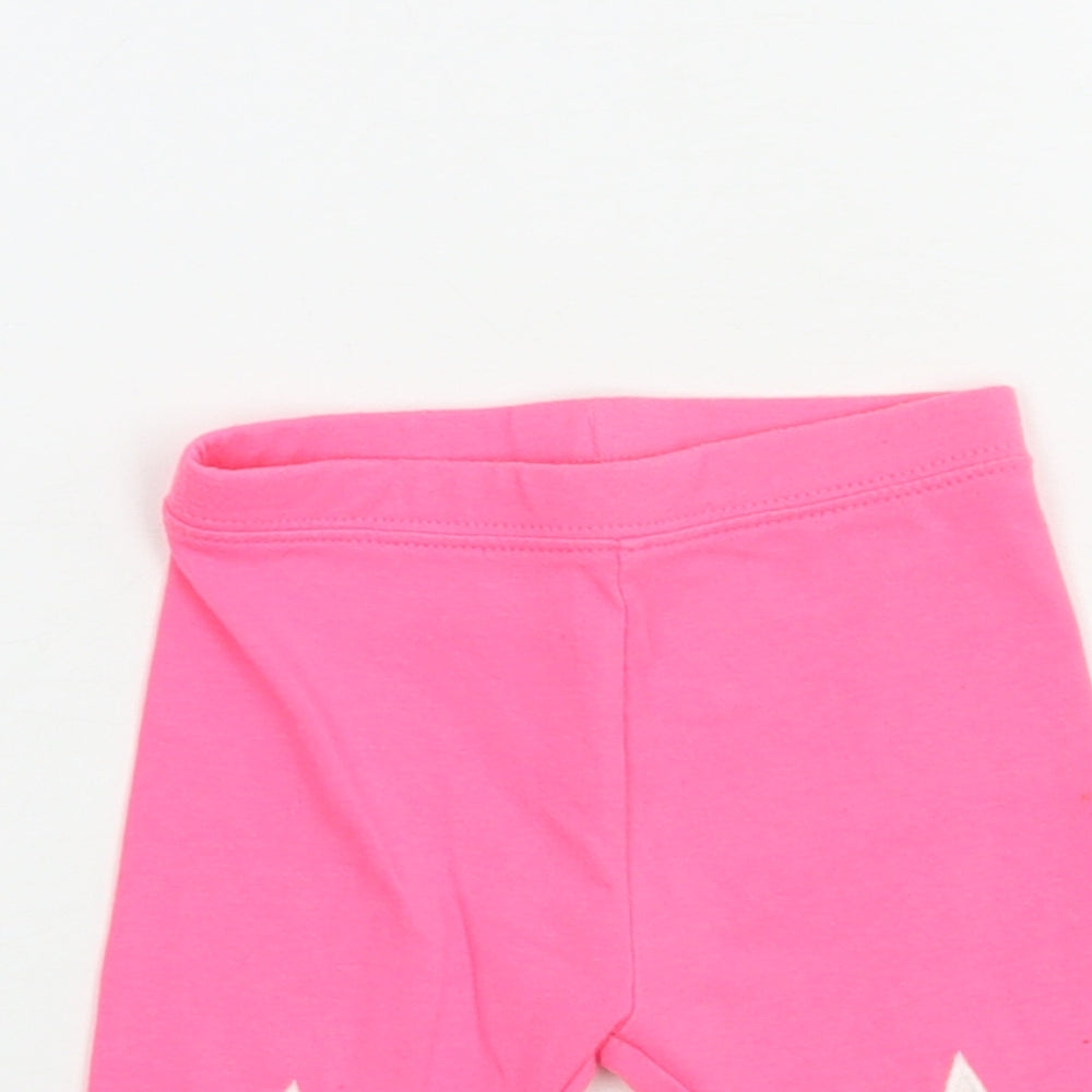 Gap Baby Pink  Cotton Jogger Leggings Size 6-9 Months   - Stars