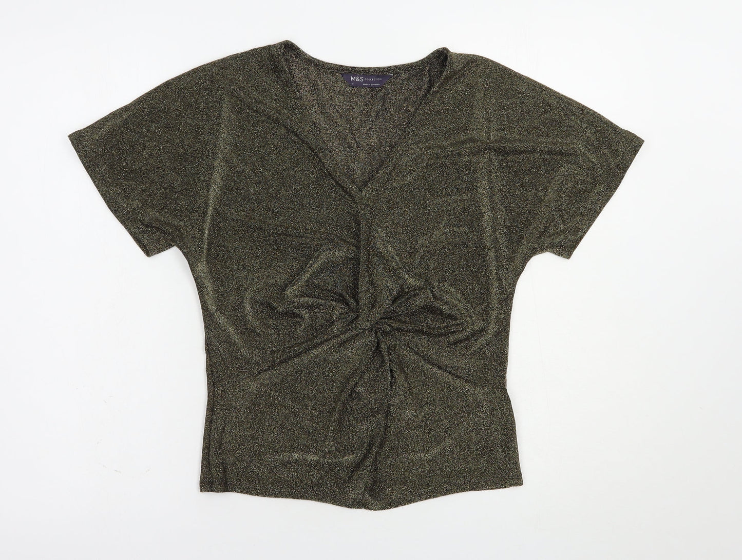 Womens UK Size S Marks and Spencer Gold Basic Blouse