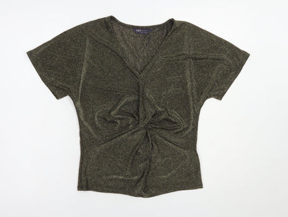 Womens UK Size S Marks and Spencer Gold Basic Blouse