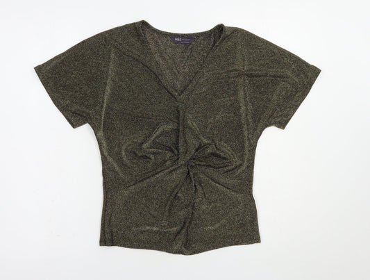 Womens UK Size S Marks and Spencer Gold Basic Blouse