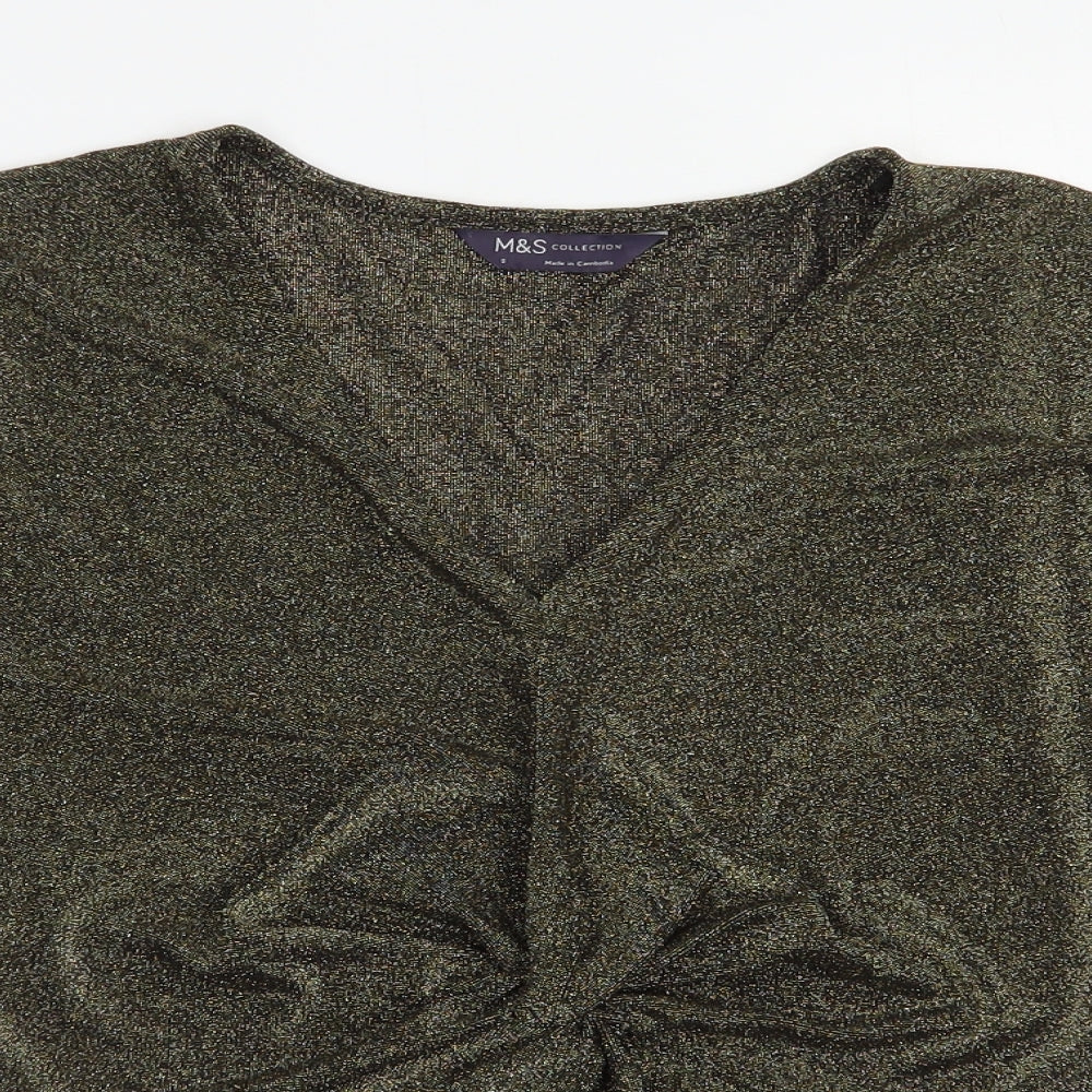 Womens UK Size S Marks and Spencer Gold Basic Blouse