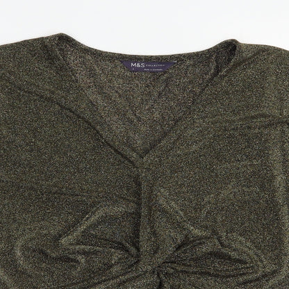 Womens UK Size S Marks and Spencer Gold Basic Blouse