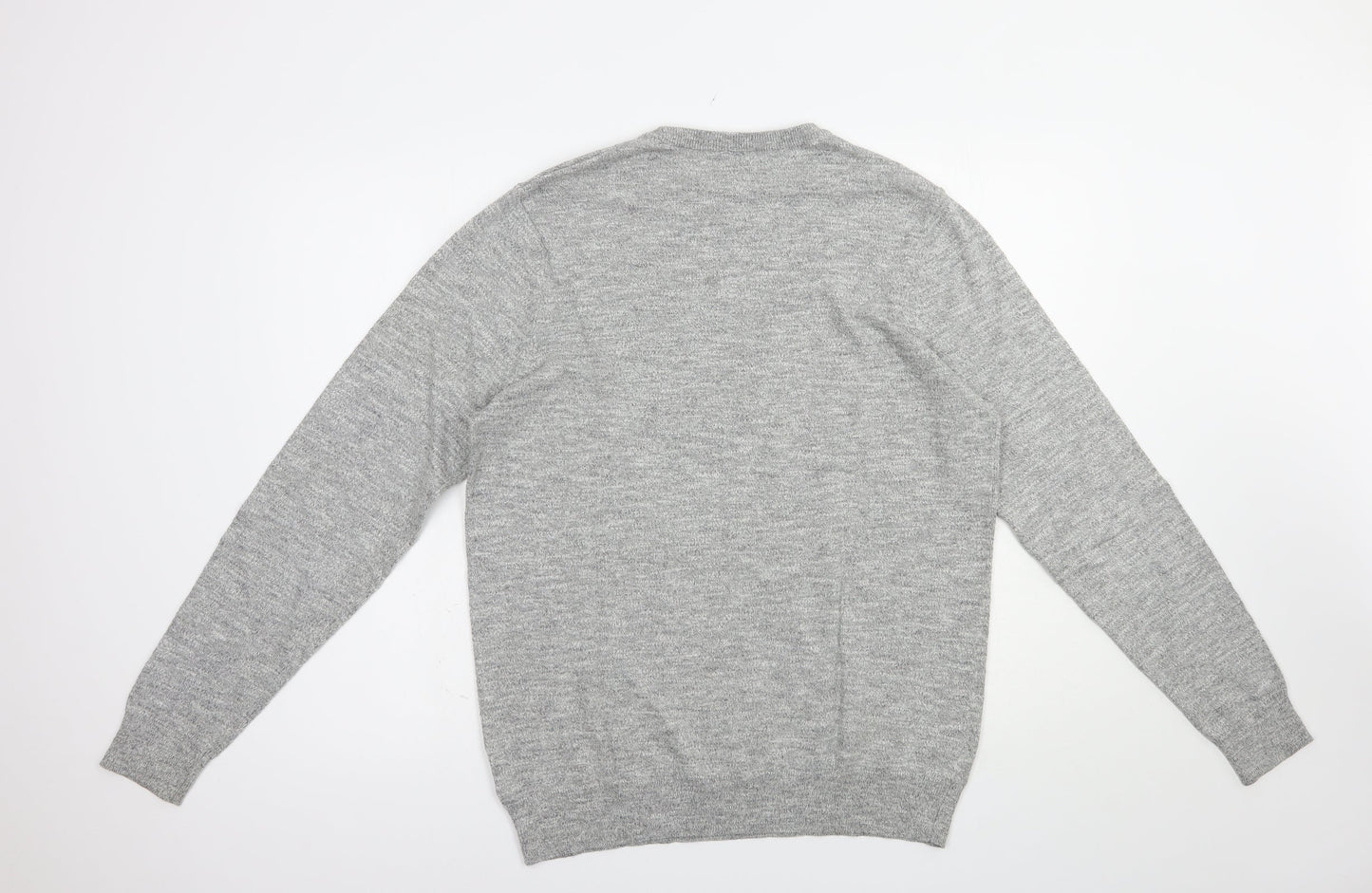 F&F Mens Grey Crew Neck  Cotton Pullover Jumper Size M