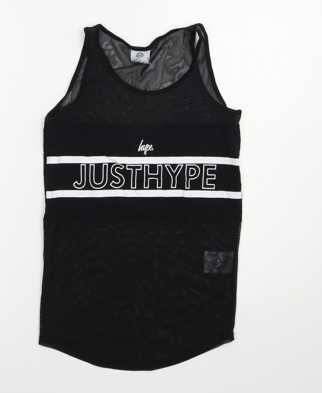 Hype Womens Black  Polyester Pullover Tank Size 8 Scoop Neck Pullover