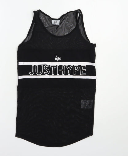 Hype Womens Black  Polyester Pullover Tank Size 8 Scoop Neck Pullover