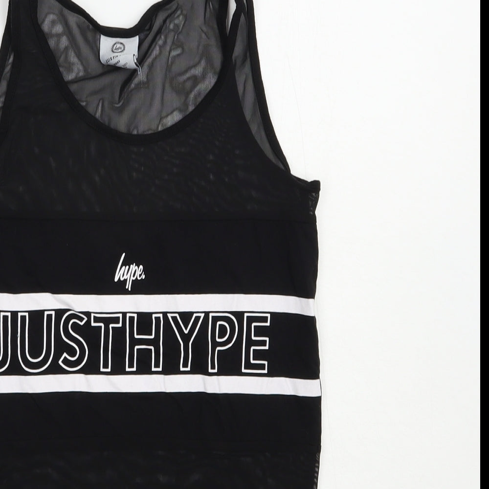 Hype Womens Black  Polyester Pullover Tank Size 8 Scoop Neck Pullover