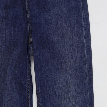 Topshop Womens Blue  Cotton Skinny Jeans Size 28 in L32 in Regular Button