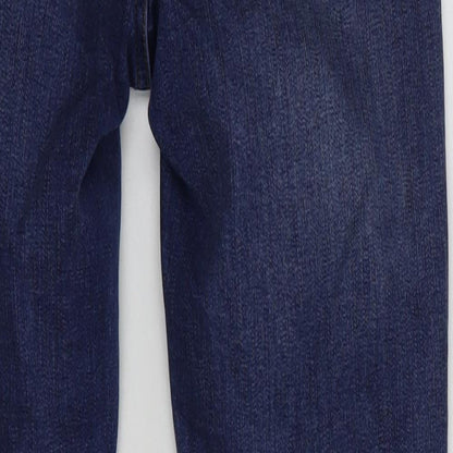 Topshop Womens Blue  Cotton Skinny Jeans Size 28 in L32 in Regular Button