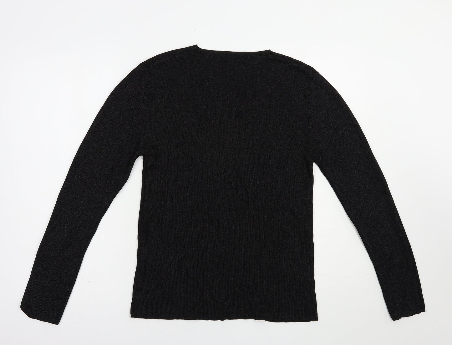 Dunnes Stores Womens Black V-Neck  Viscose Pullover Jumper Size 14