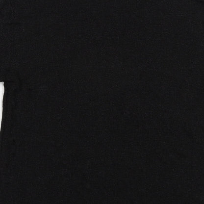 Dunnes Stores Womens Black V-Neck  Viscose Pullover Jumper Size 14
