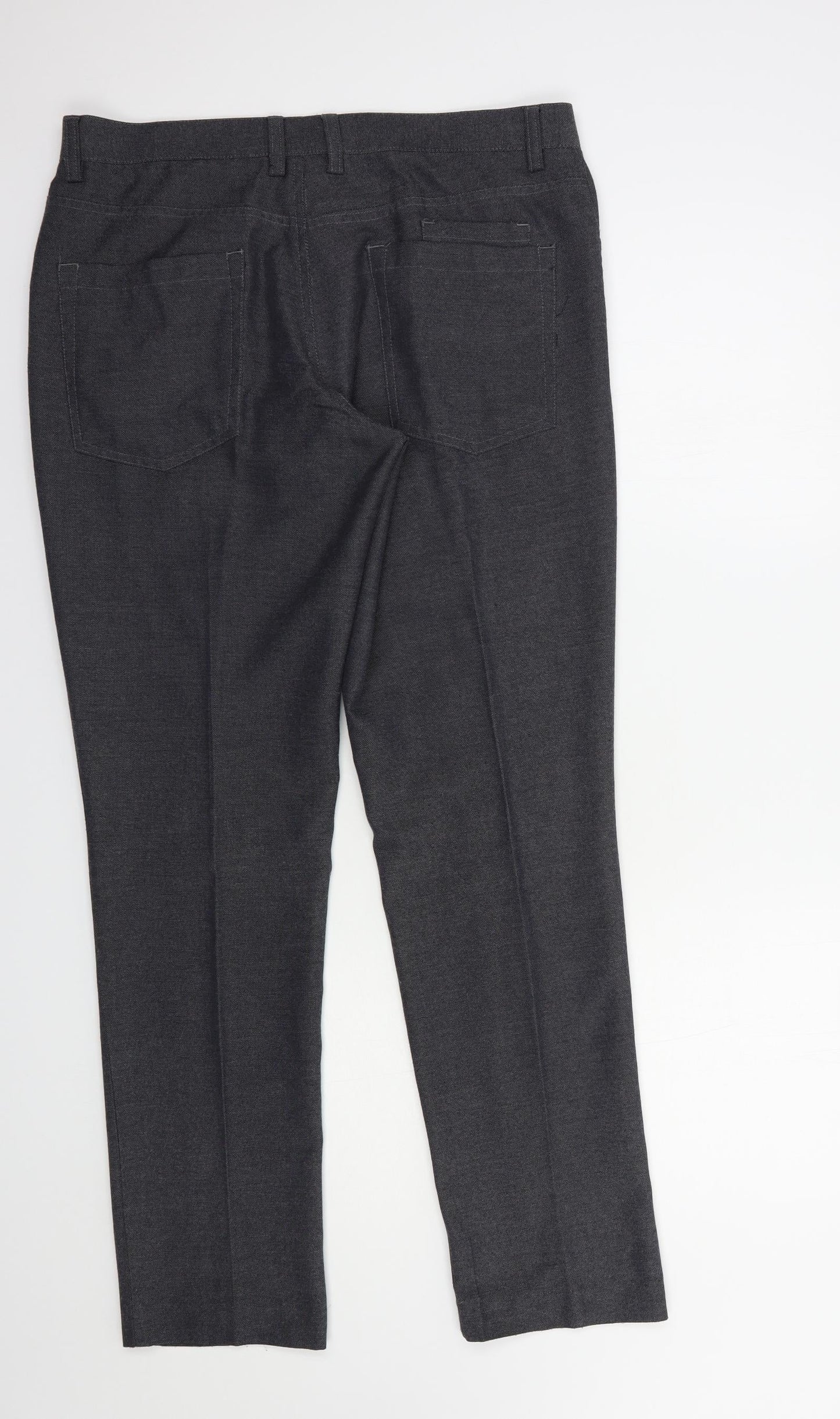 NEXT Mens Grey  Polyester Dress Pants Trousers Size 32 in L31 in Regular Button