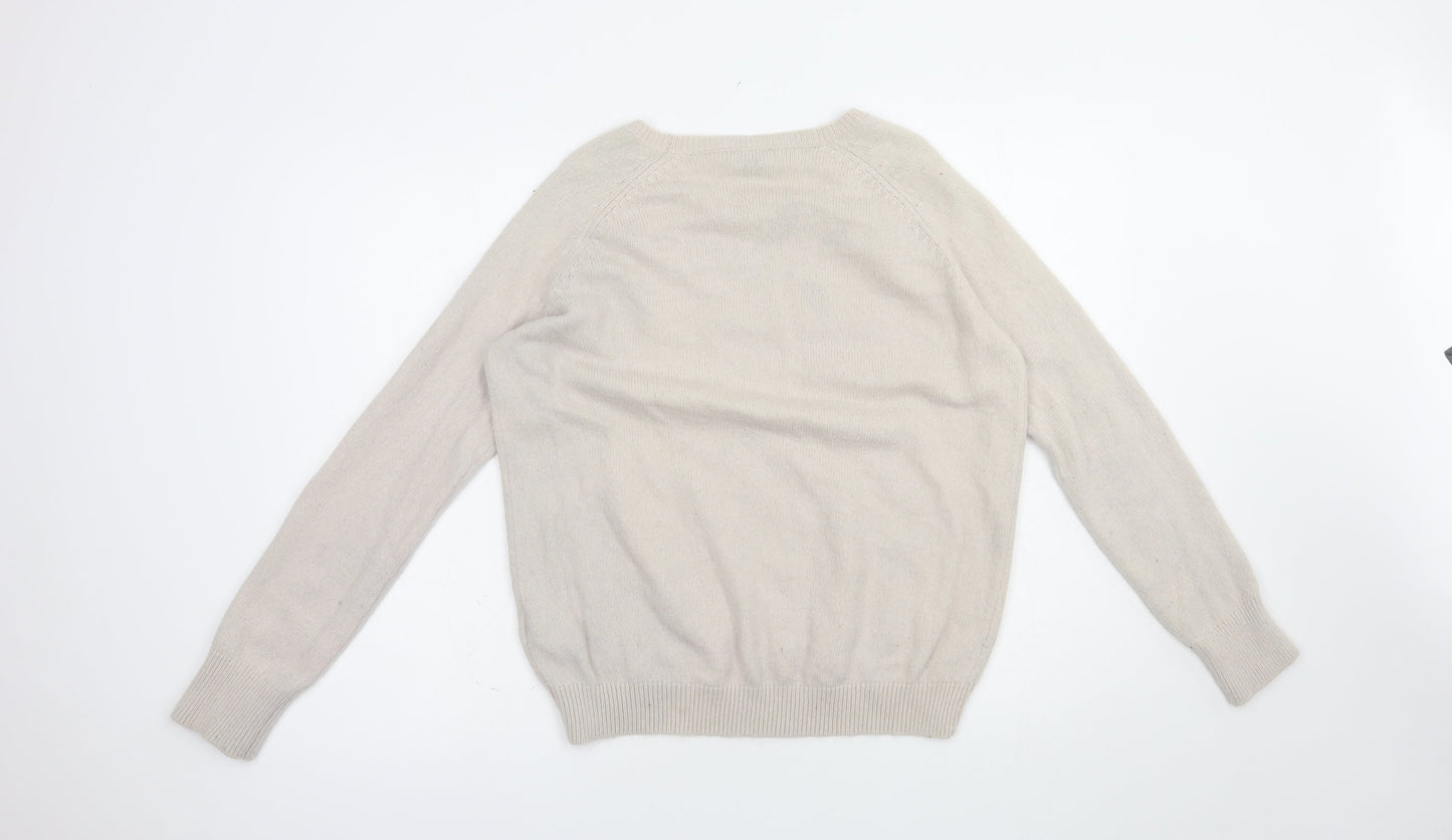 Womens UK Size M H&M Beige Pullover Jumper