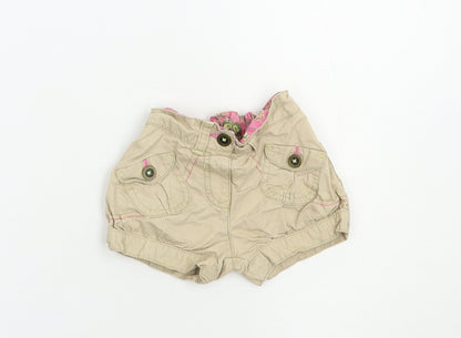 Dunnes Stores Baby Beige  Cotton Cropped Trousers Size 12-18 Months  Button