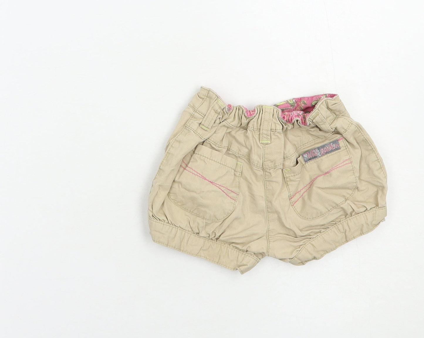 Dunnes Stores Baby Beige  Cotton Cropped Trousers Size 12-18 Months  Button