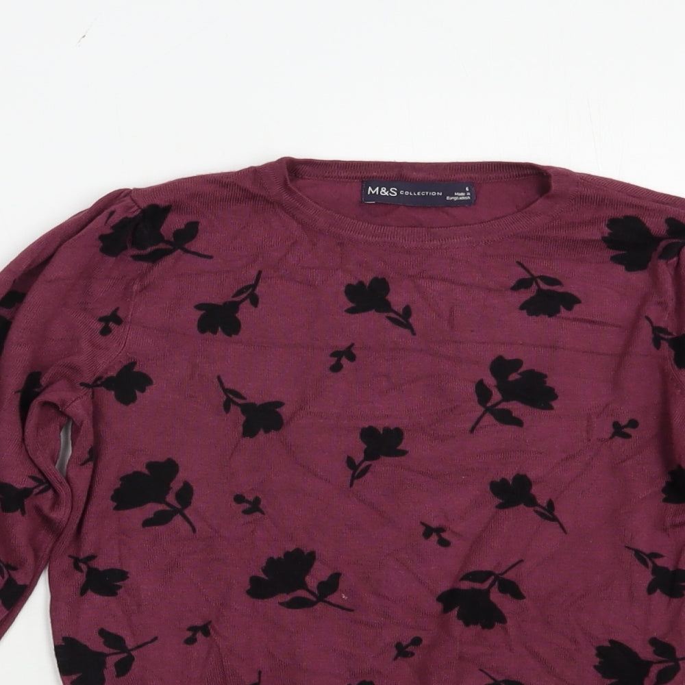 Womens UK Size 6 Marks and Spencer Purple Pullover Jumper