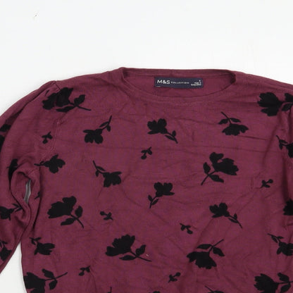 Womens UK Size 6 Marks and Spencer Purple Pullover Jumper