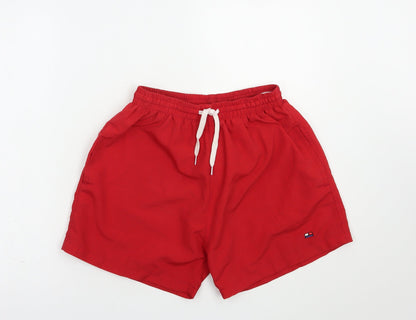 Additional front view of Asia Line women’s red polyester bermuda shorts, size S, 4-inch leg regular drawstring