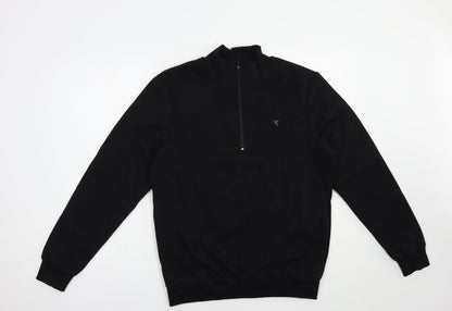 Additional front view of Studio men’s black polyester full zip hoodie, size S