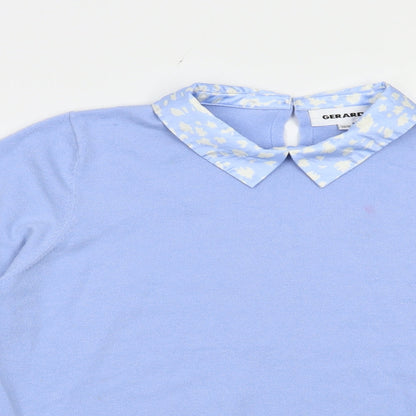 Gerard Womens Blue Collared  Viscose Pullover Jumper Size 14