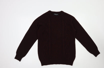 Cedarwood State Mens Purple Crew Neck  Acrylic Pullover Jumper Size S