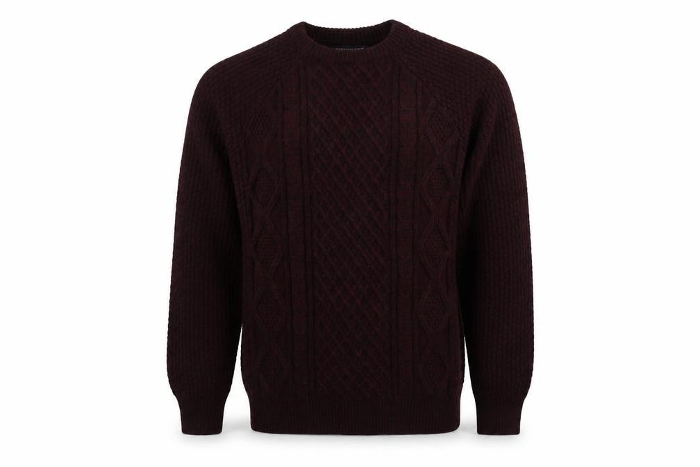 Cedarwood State Mens Purple Crew Neck Acrylic Pullover Jumper Size S