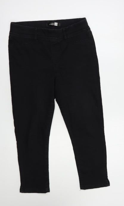 Pep & Co Womens Black  Cotton Cropped Jeans Size 10 L23 in Regular