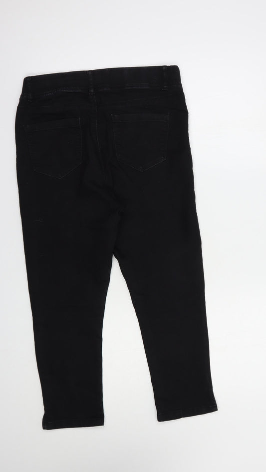 Pep & Co Womens Black  Cotton Cropped Jeans Size 10 L23 in Regular