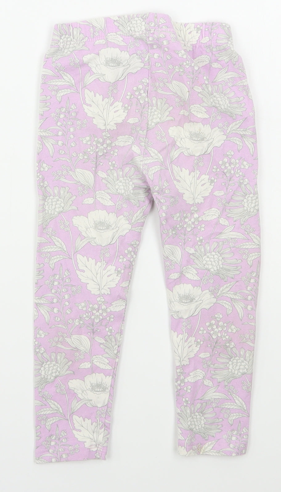 Gap Girls Purple Floral Cotton Carrot Trousers Size 3 Years  Regular
