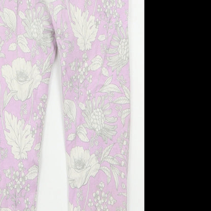Gap Girls Purple Floral Cotton Carrot Trousers Size 3 Years  Regular
