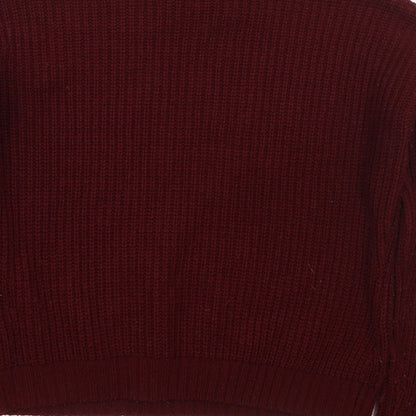 New Look Girls Red Crew Neck  Acrylic Pullover Jumper Size 14-15 Years  Pullover