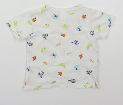 Tex Baby Baby White  Cotton Basic T-Shirt Size 24 Months Henley Pullover - Enjoy Summer