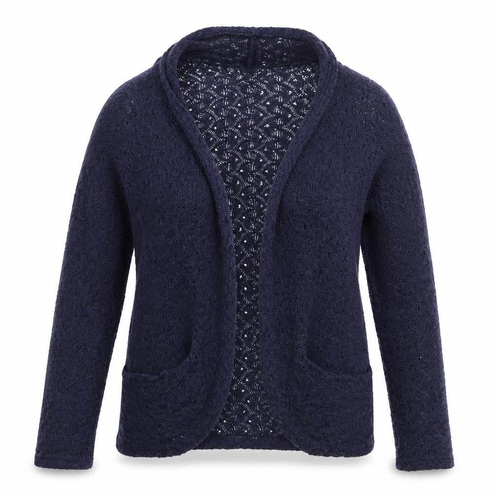 Front view of Oasis women’s black v-neck cotton cardigan jumper, size S