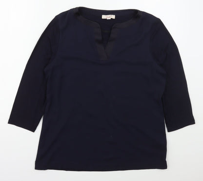 Rob Womens Blue  Viscose Basic Blouse Size 12 V-Neck
