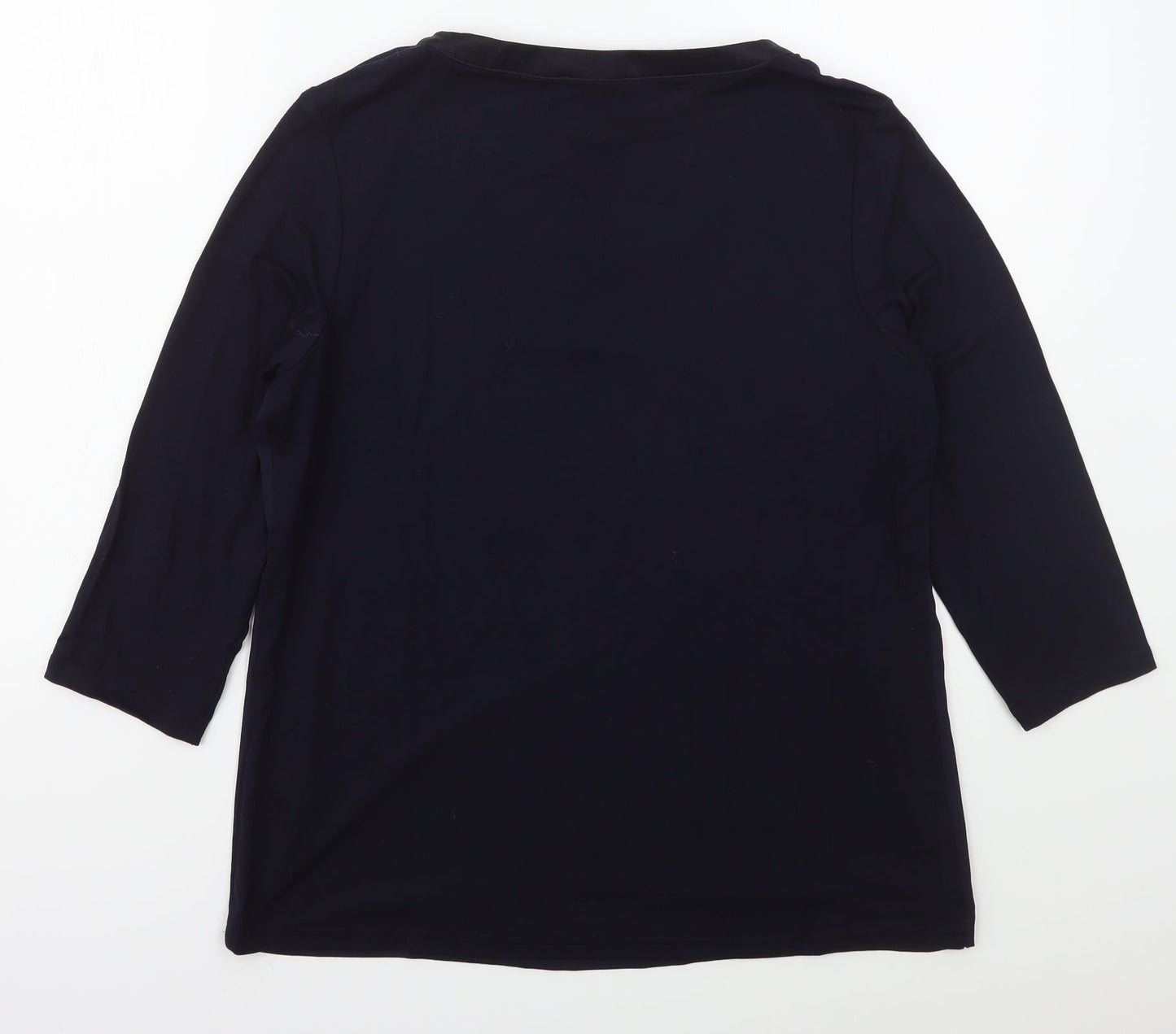 Rob Womens Blue  Viscose Basic Blouse Size 12 V-Neck