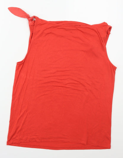 monari Womens Red  Viscose Basic Tank Size M Cowl Neck
