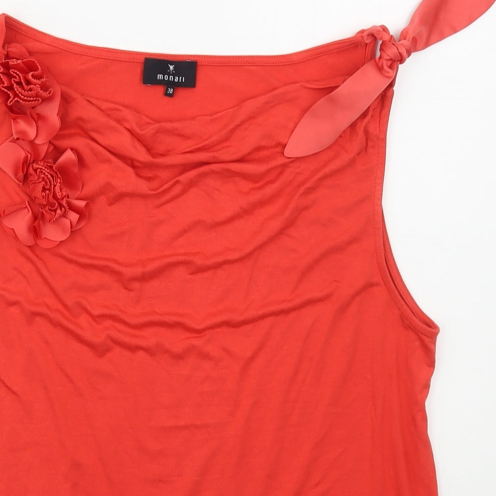 monari Womens Red  Viscose Basic Tank Size M Cowl Neck