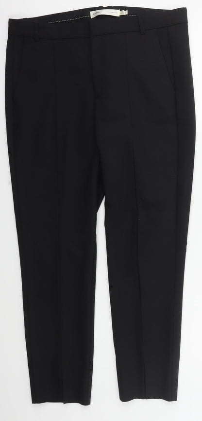 Inwear Womens Black  Cotton Trousers  Size 12 L25 in Regular Hook & Eye