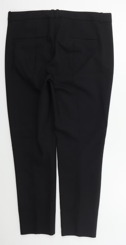 Inwear Womens Black  Cotton Trousers  Size 12 L25 in Regular Hook & Eye