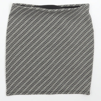 Atmosphere Womens Grey Geometric Polyester Mini Skirt Size 8