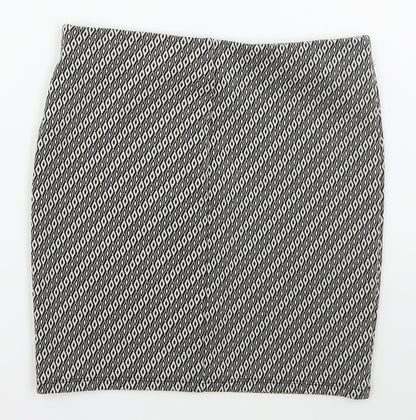 Atmosphere Womens Grey Geometric Polyester Mini Skirt Size 8