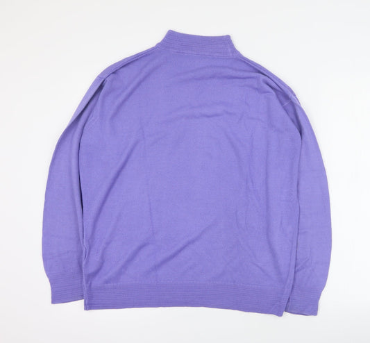 Womens UK Size 14 St Bernard Purple Pullover Jumper