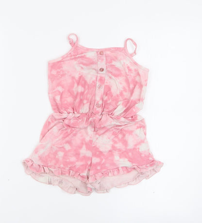 Matalan Girls Pink  Polyester Playsuit One-Piece Size 5 Years  Pullover - Tie-dye