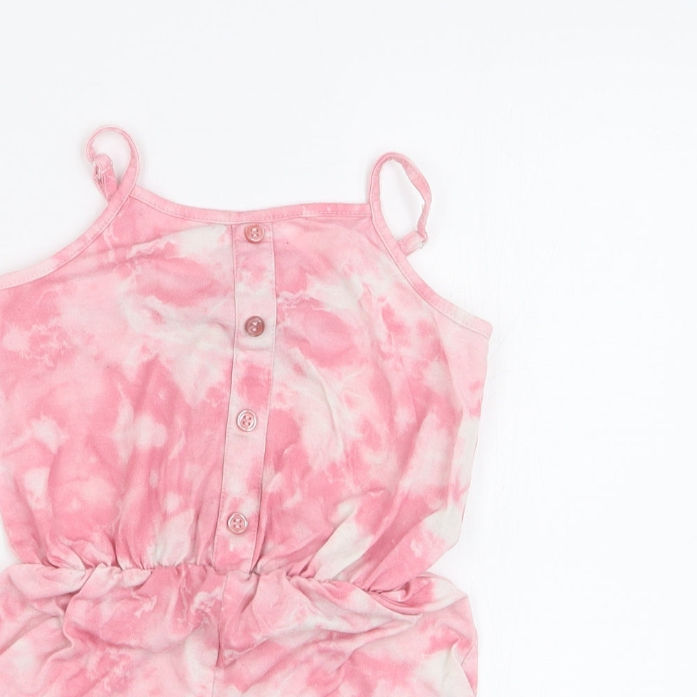 Matalan Girls Pink  Polyester Playsuit One-Piece Size 5 Years  Pullover - Tie-dye