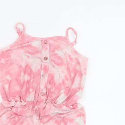 Matalan Girls Pink  Polyester Playsuit One-Piece Size 5 Years  Pullover - Tie-dye