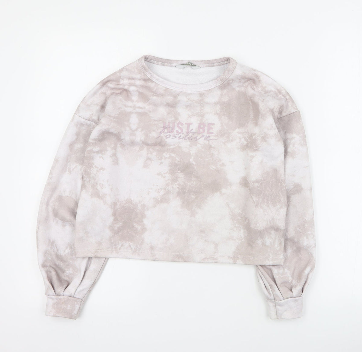 Additional front view of Primark girls’ pink polyester pullover sweatshirt, size 9-10, years pullover - slogan
