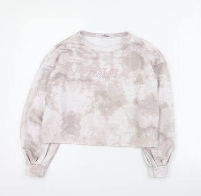 Additional front view of Primark girls’ pink polyester pullover sweatshirt, size 9-10, years pullover - slogan